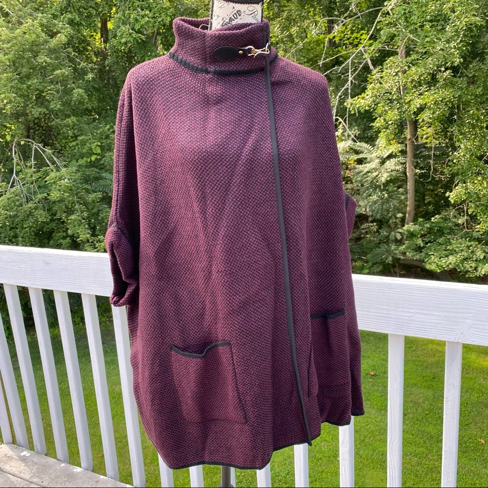 Cejon Herringbone Riding Cape Welt Pockets New